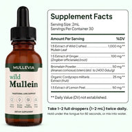 Mullevia Supplement Facts - take 1-2 full droppers twice daily