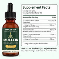Mullevia Supplement Facts - take 1-2 full droppers twice daily